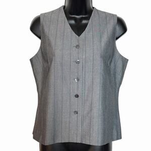 VINTAGE 90s Y2K AMANDA SMITH SUIT VEST GRAY TAILORED TWEEDY MENSWEAR SIZE 10 P